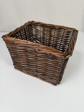Rustic Wicker Storage Basket Dark Brown Rectangular Organizer Home Decor