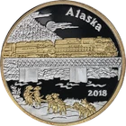 1 Ounce .999 Fine Silver Round Gilt Alaska - Railroad Corporation (2018)