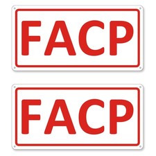 2 Pack FACP Sign Fire Alarm Control Panel 12x6 Inch Aluminum Reflective White