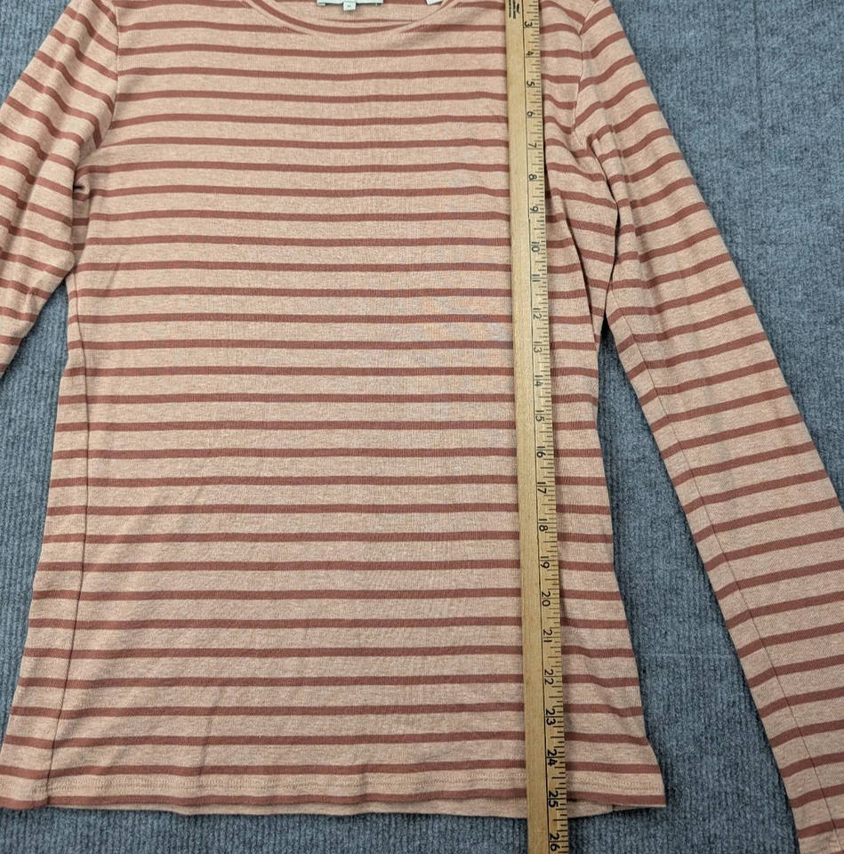 Camisa Vince Top Mujer XL Rosa Rayas Algodón Ligera Silenciosa Lujo Grapa Foto 4 de 4