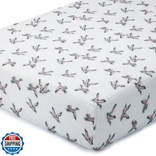 LollyBanks Muslin Crib Sheet 1 Pack, 100% Cotton Soft and Breathable Fitted C