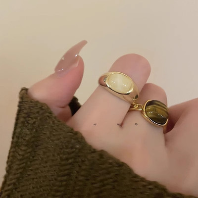 Legierung Open End Ring für Frauen Elegant Vorsteckbar Design Retro Geometrisch
