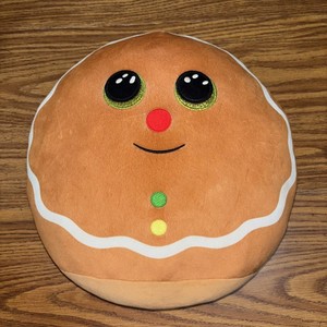 Ty Super Soft Gingerbread Round COOKIE Pillow, Approx. 12"  VGC
