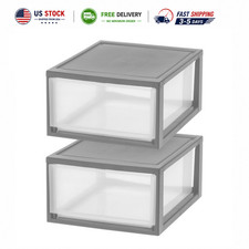 2 PACK 30 Qt Large Plastic Drawers, Under Bed...