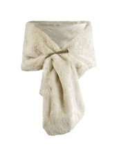 Adrianna Papell womens Faux Fur Wrap One Size Ivory