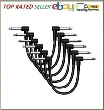 6 Pack 6 Guitar Patch Cables - Noise-Free Right Angle Pedal Board Cables