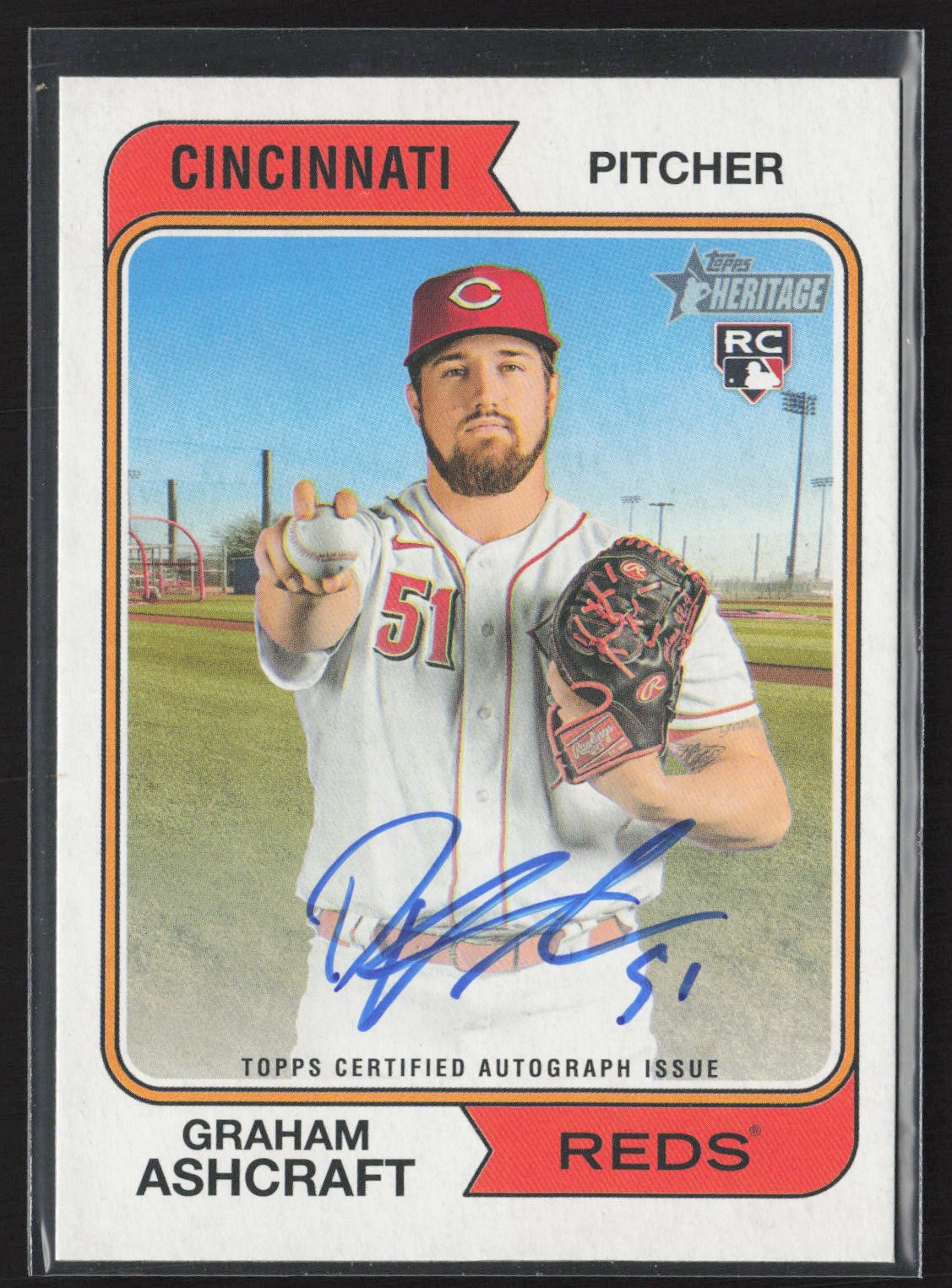 2023 Topps Heritage #ROA-GA Graham Ashcraft Real One Autographs