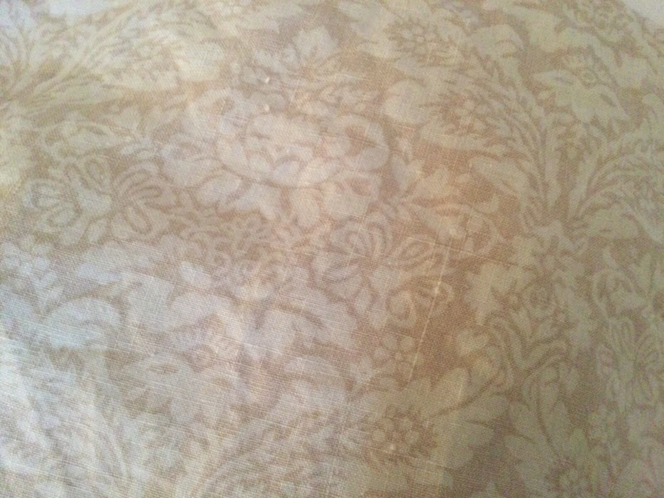 Tela Shabby Chic Damasco 54-55" 100% Lino Taupe Claro y Blanco Suave (por yarda) Foto 4 de 4