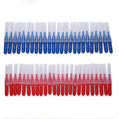 Interdental Brush Floss Sticks Tooth Floss Head Toothpick Cleaning Red&Blue 50PC