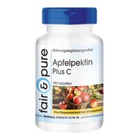 Apfelpektin 500 Mg - 180 Tabletten Mit Vitamin C + Calcium, Vegan | Fair & Pure