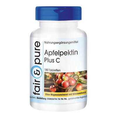  Apfelpektin 500 mg - 180 Tabletten mit Vitamin C + Calcium, vegan | fair & pure