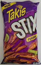 NEW BARCEL TAKIS STIX FUEGO CHILI PEPPER  LIME TORTILLA CORN CHIPS 9.9 OZ BAG