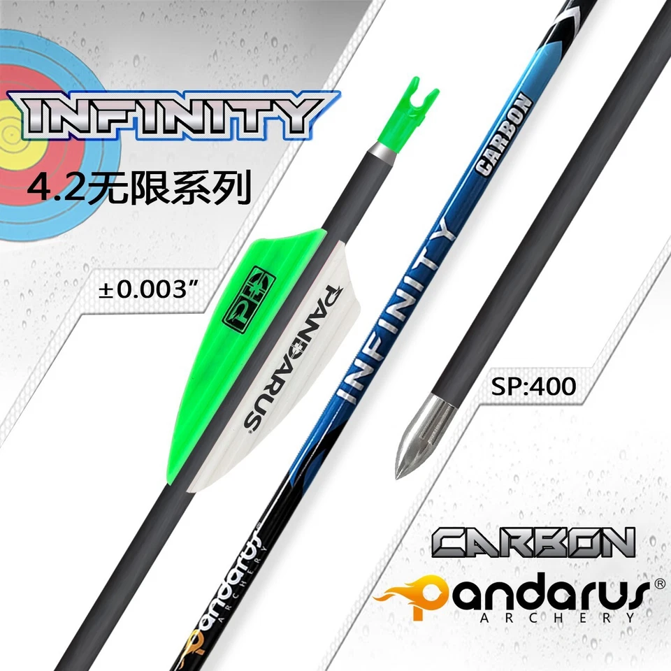PANDARUS 12X Pure Carbon Arrows ID4.2 SP200-1500 Archery Bow Competition Target  - Image 4 of 4