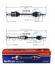 Pair of Front CV Axle Shafts SurTrack Set For Toyota Solara FWD 02-03 2.4L L4