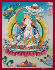 Thangka of Safeguarding: Dukar, Divine Protector, Artistic Symbol of Spiritual