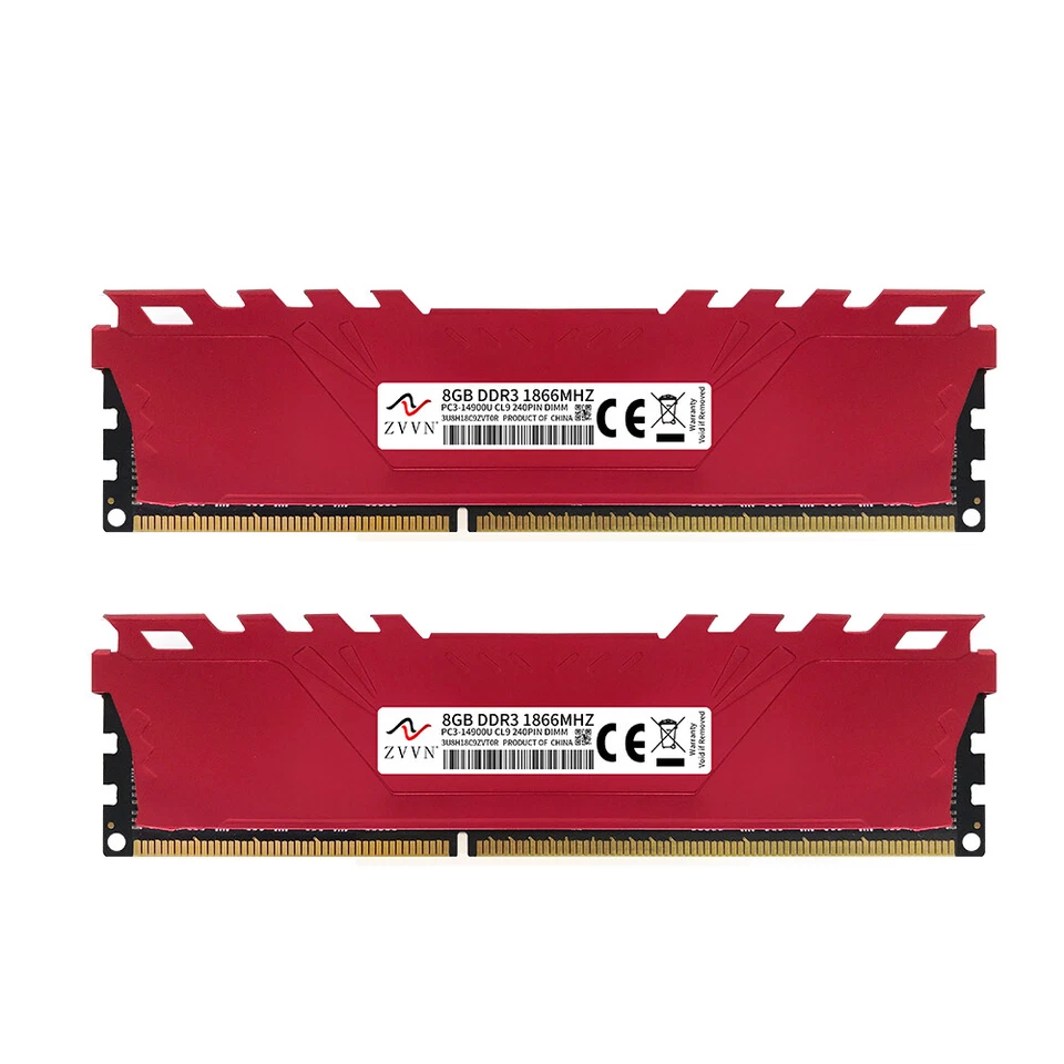 32GB 16GB 8GB DDR3 1866MHz CL9 PC3-14900U DIMM Memory RAM Plug and Play ZVVN Red - Image 3 of 4