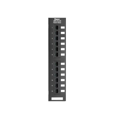 Panduit DP12688TGY 12 Ports 1U Rack Flat Cat 6 Punchdown Patch Panel Black