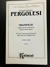 Magnificat Chorpartitur für Soli, Chor, Orchester, von Pergolesi