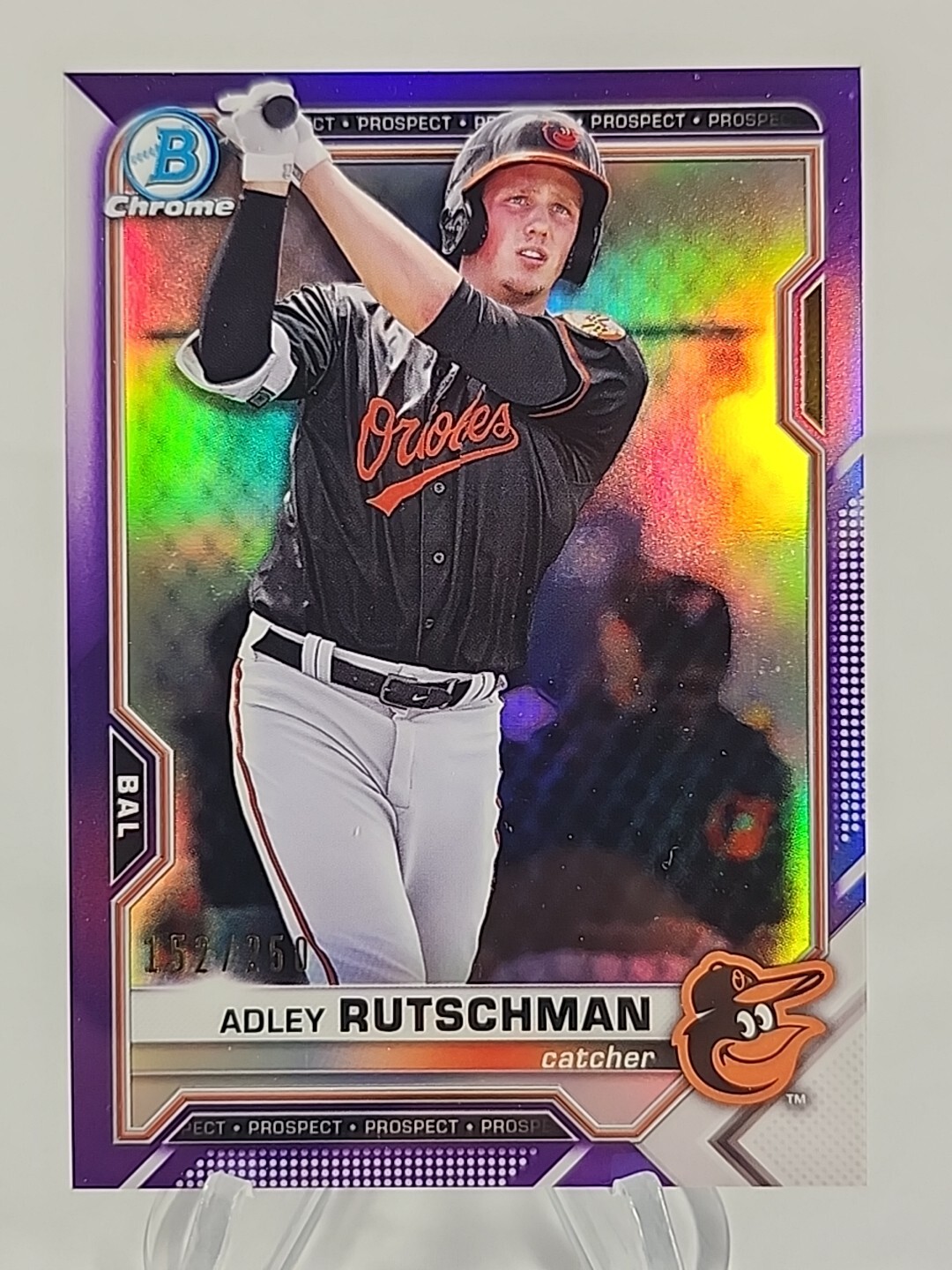 2021 Bowman Chrome Prospects Purple Refractor /250 Adley Rutschman #BCP-121