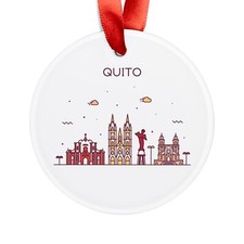 QUITO ECUADOR Skyline, Ecuadorean Travel, Personalized Acrylic Ornament Gift
