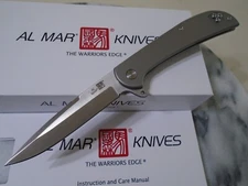 Al Mar Ultralite Ball Bearing Pivot Framelock Pocket Knife D2 Titanium AMK4114