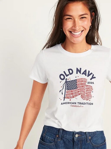 New Old Navy 2021 U.S. Flag Graphic Tee 