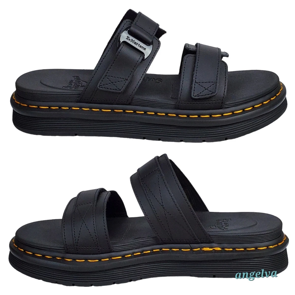 Dr Martens chilton mens leather double strap platform slide