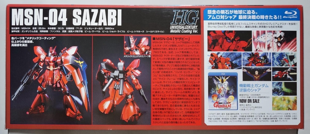 BANDAI HGUC 1/144 MSN-04 Sazabi Metallic Coating Ver scale