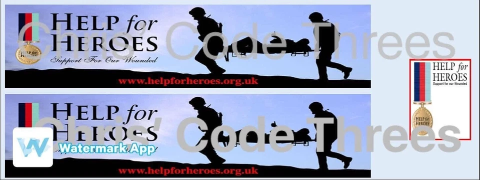 Code 3 Adhesive Vinyl Trailer Decal - Help For Heroes - 1/50 1/76 1/148 1/87