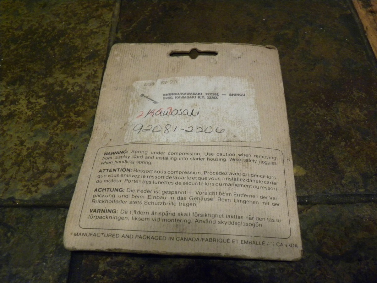 Starter Spring Fits Kawasaki 92081-2206 / 722181 | eBay