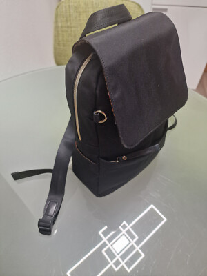 Bugatti Damen-City-Rucksack (schwarz, farbiges Innenmuster)