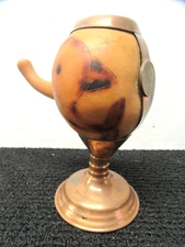 Vintage Handmade Copper Tea/Aromatics Bombilla Gourd Rep Of Chile Coin Adorned