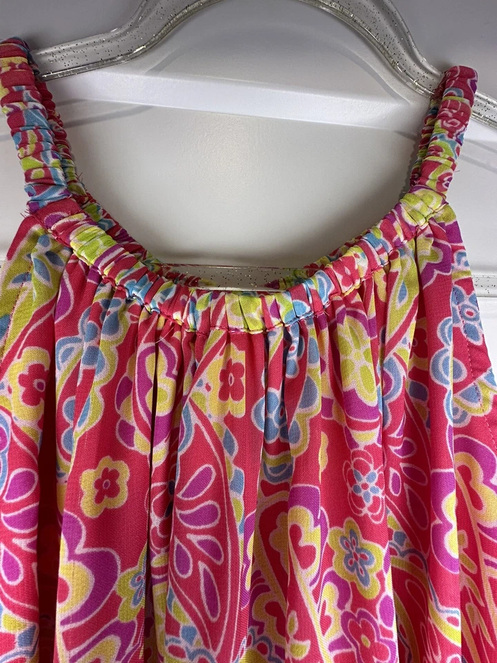 NWT- J Khaki Girls Size Medium Pink Chiffon Sleeveless Party Church Dress - Image 3 of 4