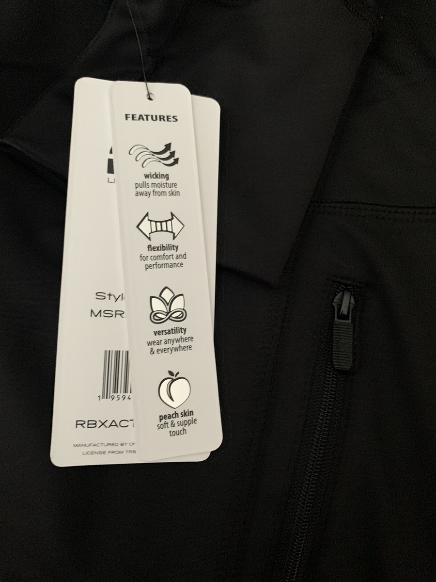 RBX Active Women's Athletic Peach Skin Zip Up Jacket Black NWT