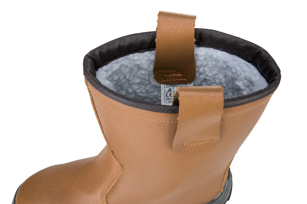 Tan Fur lined Rigger boots Steel toecap midsole very comfortable Portwest FW12
