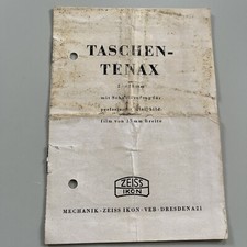 Alt Bedienungsanleitung Zeiss Ikon Taschen Tenax VEB Mechanik Dresden A21 Ostalg