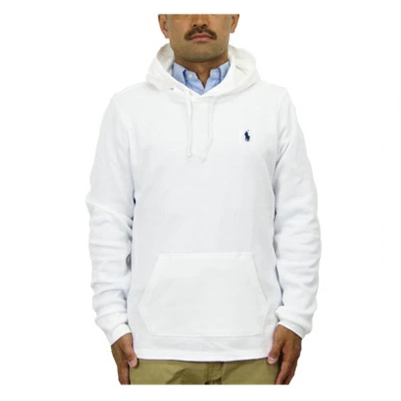 Пуловер Polo Ralph Lauren с капюшоном и утепленной вафлей- Белый темно-синий 17990₽