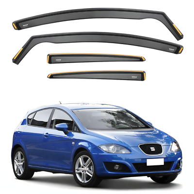 ISpeed Wind Deflectors For Seat Leon MK3 5-Door & Estate (2014-2019) – 4pc Dark Tinted In-Channel Set, 2-Year Warranty
