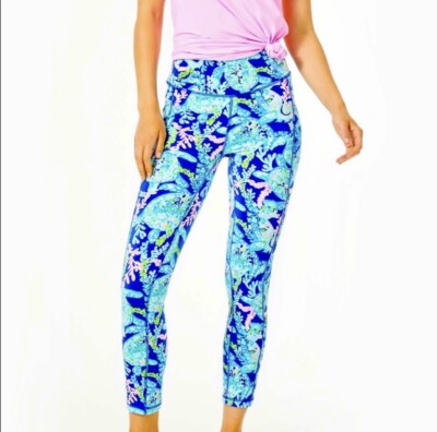 NWT Lilly Pulitzer Weekender High Rise Midi Leggings Turtle Villa