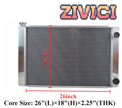 3-Rows Radiator Universal Double Pass Core Size: 26''(L)x18''(H)x2.25''(THK)