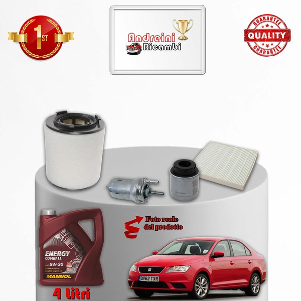 Set Service 4 Filter Und ÖL Seat Toledo IV 1.2 TSI 63KW 86CV Von 2012->-image