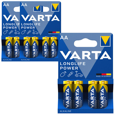 3x Varta Long Life Power AA Mignon Alkaline Batterien LR6 4er Blister 1,5V