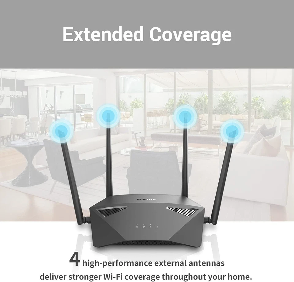 D-Link WiFi Router AC1900 Dual Band Smart Mesh  (DIR-1950) Smart Home MU-MIMO - Image 2 of 4
