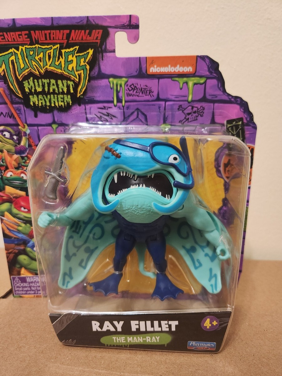 Figurine TMNT Ray Fillet – Tortues Ninja, Base Articulée, Collection Officielle Pour Fans
