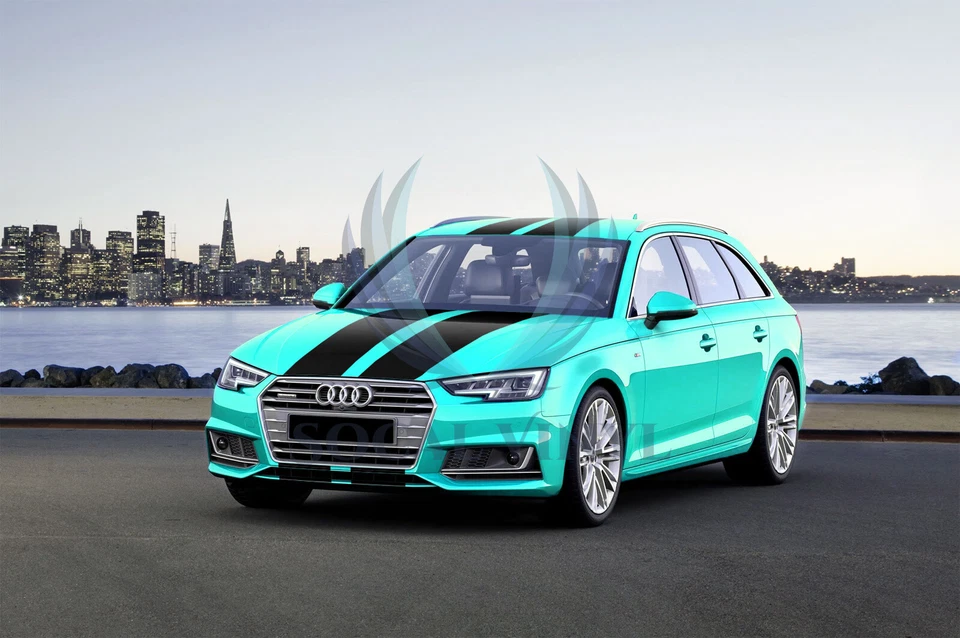 Envoltório de vinil listras de corrida cor brilhante para Audi A4 adesivo listrado 10 pés/20 pés - Imagem 4 de 4