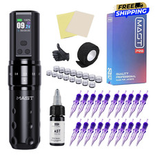 Mast Fold 2 PRO Wireless Tattoo Machine Pen Kit Adjustable 7 Stroke Color Screen