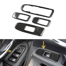 4x Carbon Fiber Inner Window Lift Switch Cover Trim For Cadillac XT5 2016 2017