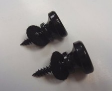Black Guitar Strap Buttons with Washers Screws