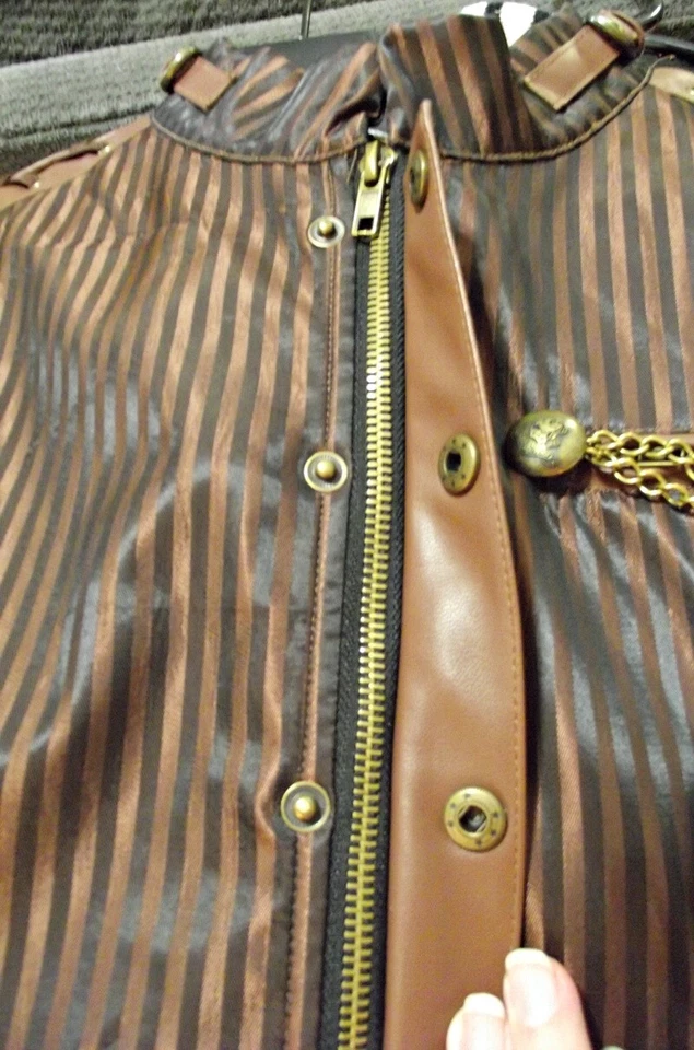 CHARMAIN мужчин Орвилл в полоску корсет спираль стали косточками жилет стимпанк жилет - Изображение 4 из 4