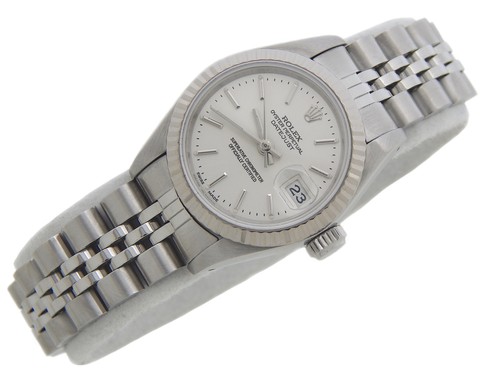 Rolex Datejust Lady Stainless Steel 18K White Gold Watch Jubilee Silver 69174 - Picture 3 of 7